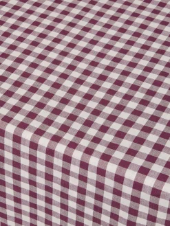 Berry Gingham Linen Blend Tablecloth