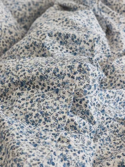 Blue Mini Meadow Cotton Flat Sheet