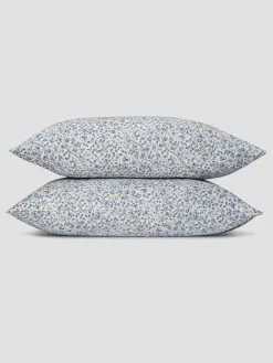 Blue Mini Meadow Cotton Pillowcases (Pair)
