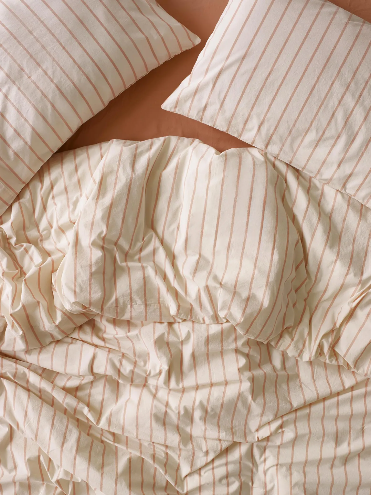 Blush Pink Slumber Stripe Cotton Duvet Cover