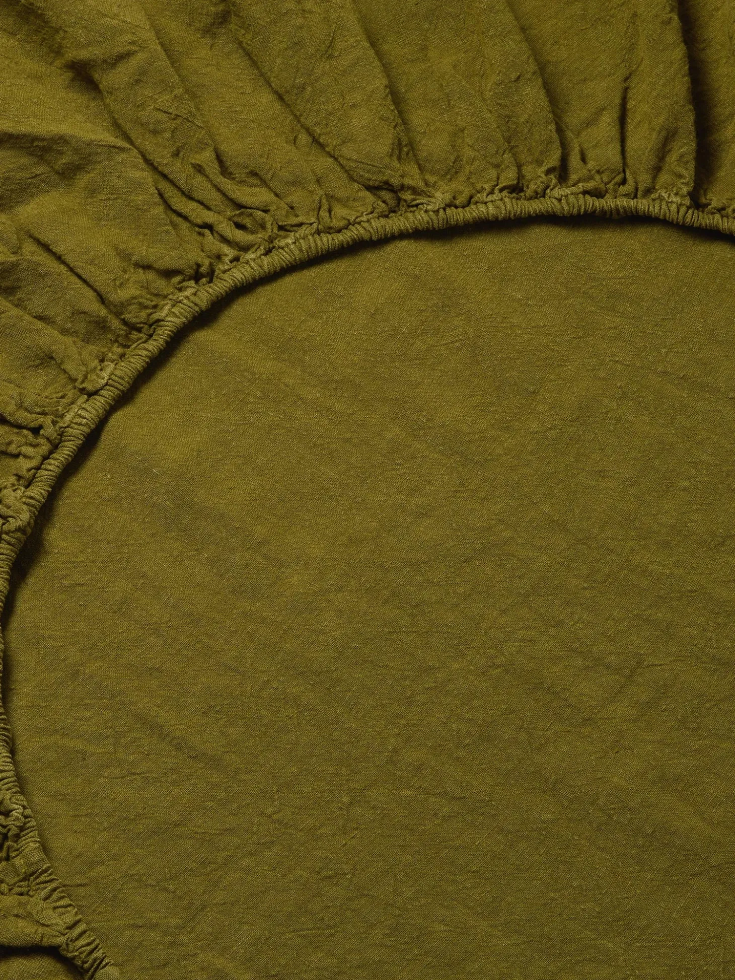 Botanical Green Linen Blend Fitted Sheet