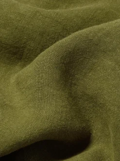 Botanical Green Linen Blend Fitted Sheet