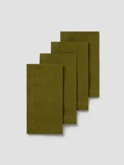 Botanical Green Linen Blend Napkins Set of 4