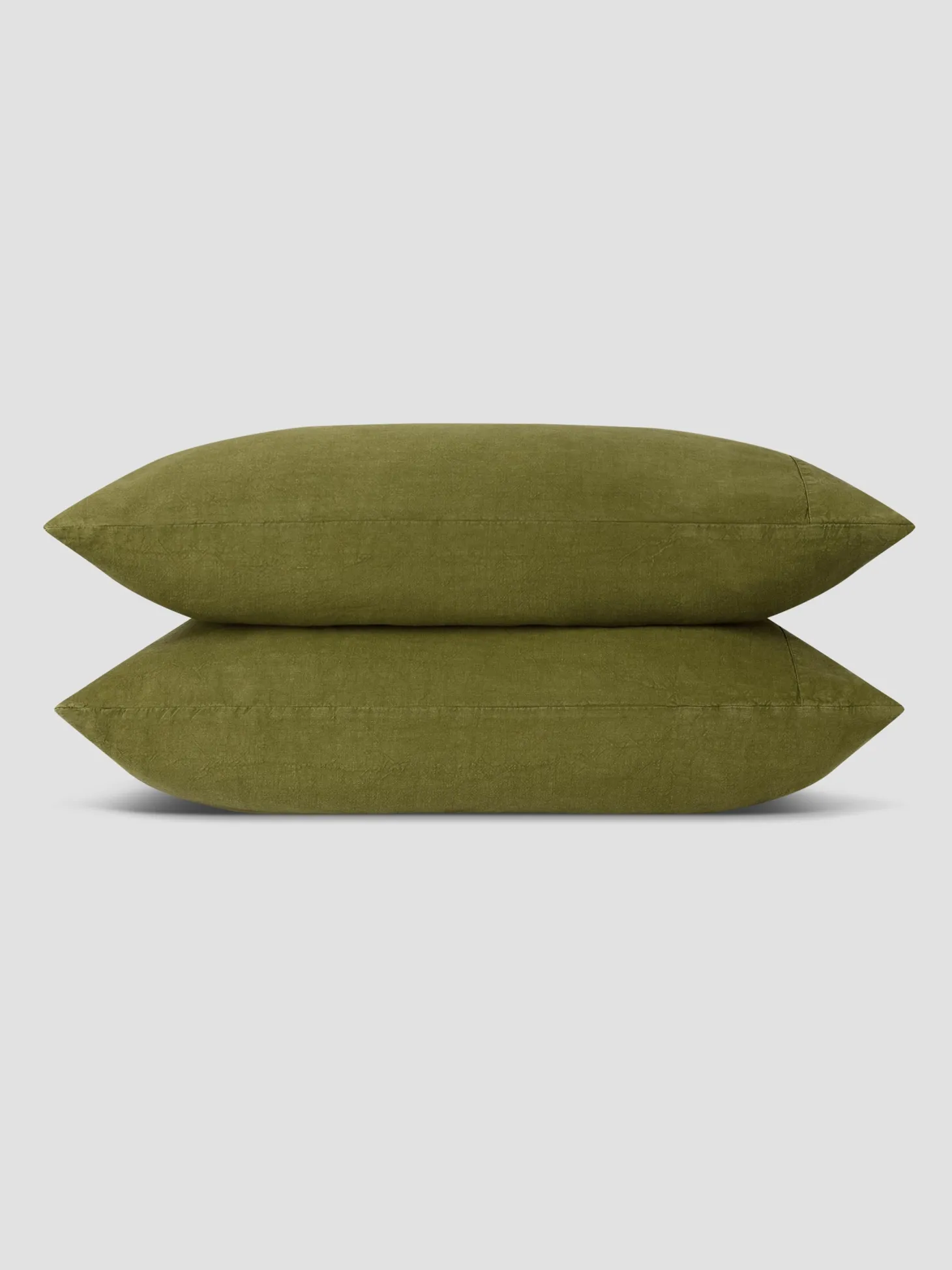 Botanical Green Linen Blend Pillowcases (Pair)