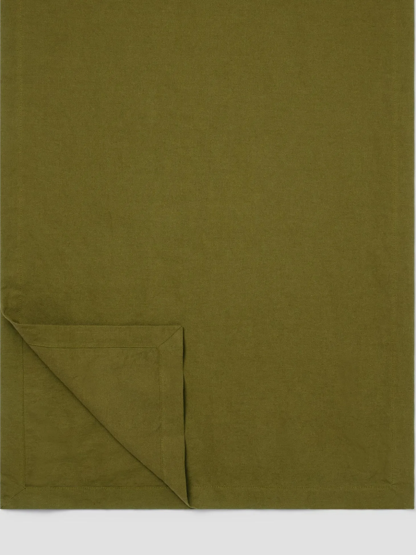 Botanical Green Linen Blend Table Runner