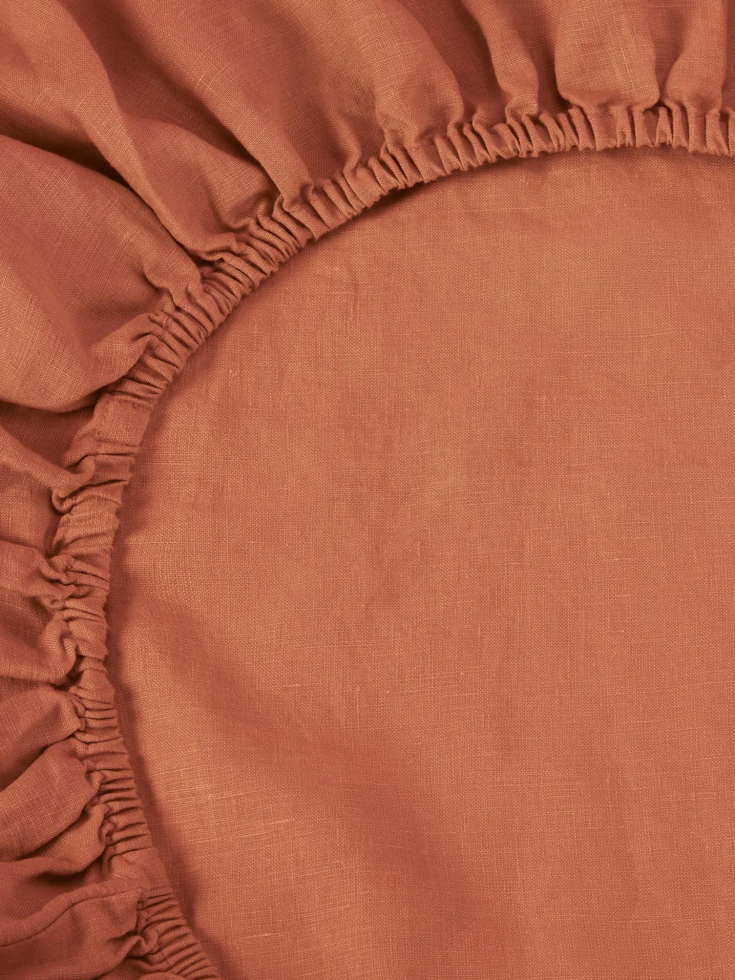 Burnt Orange 100% Linen Fitted Sheet
