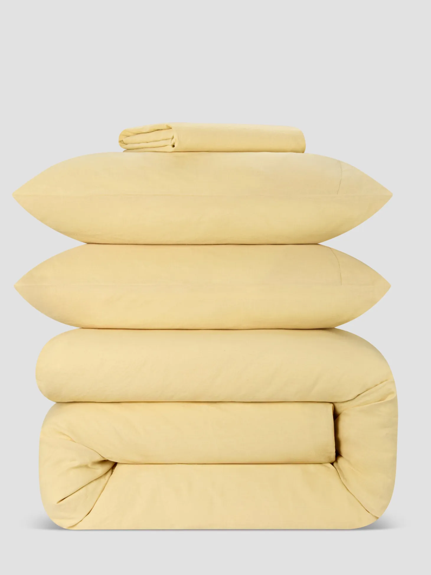 Butter Yellow Linen Blend Bedding Set