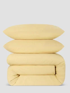 Butter Yellow Linen Blend Duvet Set