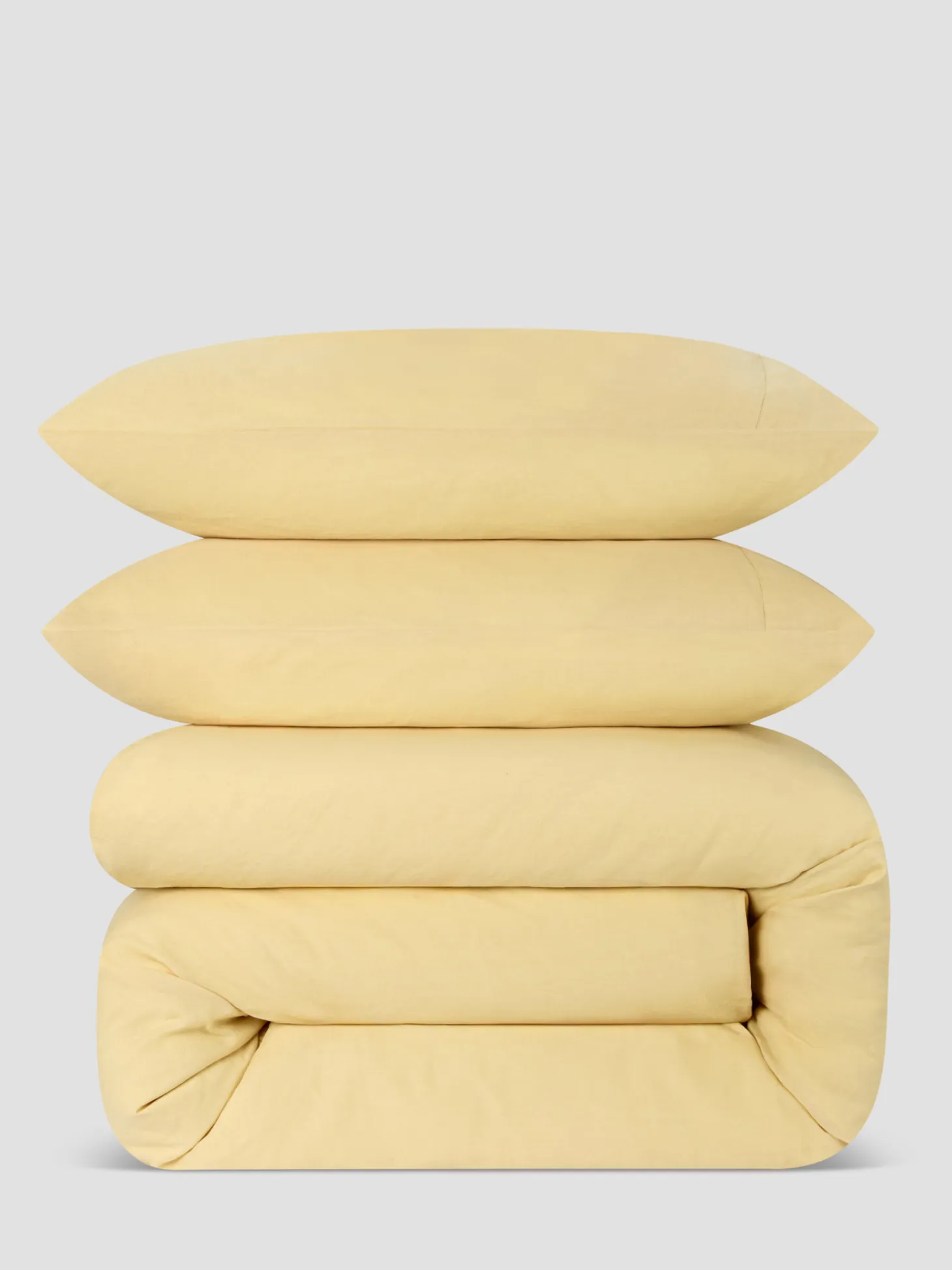 Butter Yellow Linen Blend Duvet Set