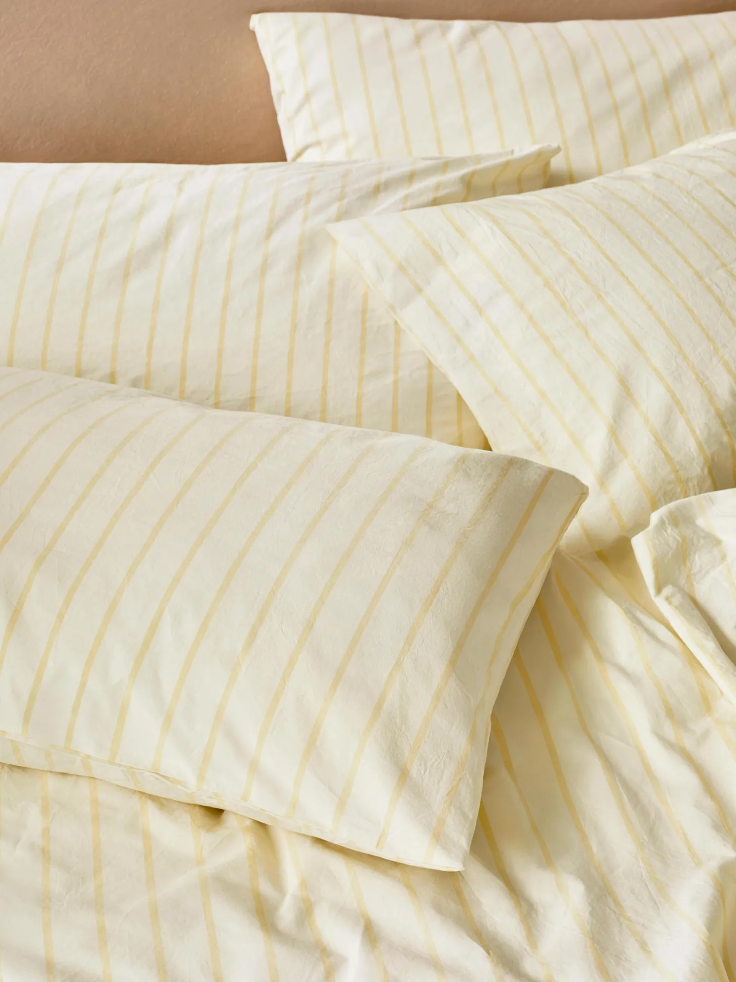Butter Yellow Slumber Stripe Cotton Pillowcase (Pair)