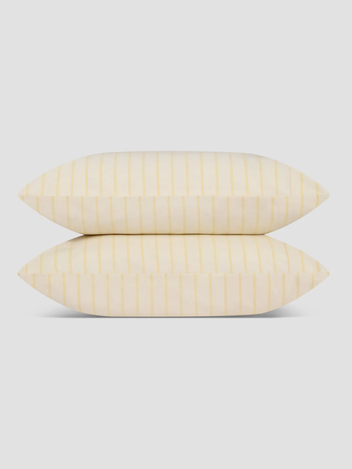 Butter Yellow Slumber Stripe Cotton Pillowcase (Pair)