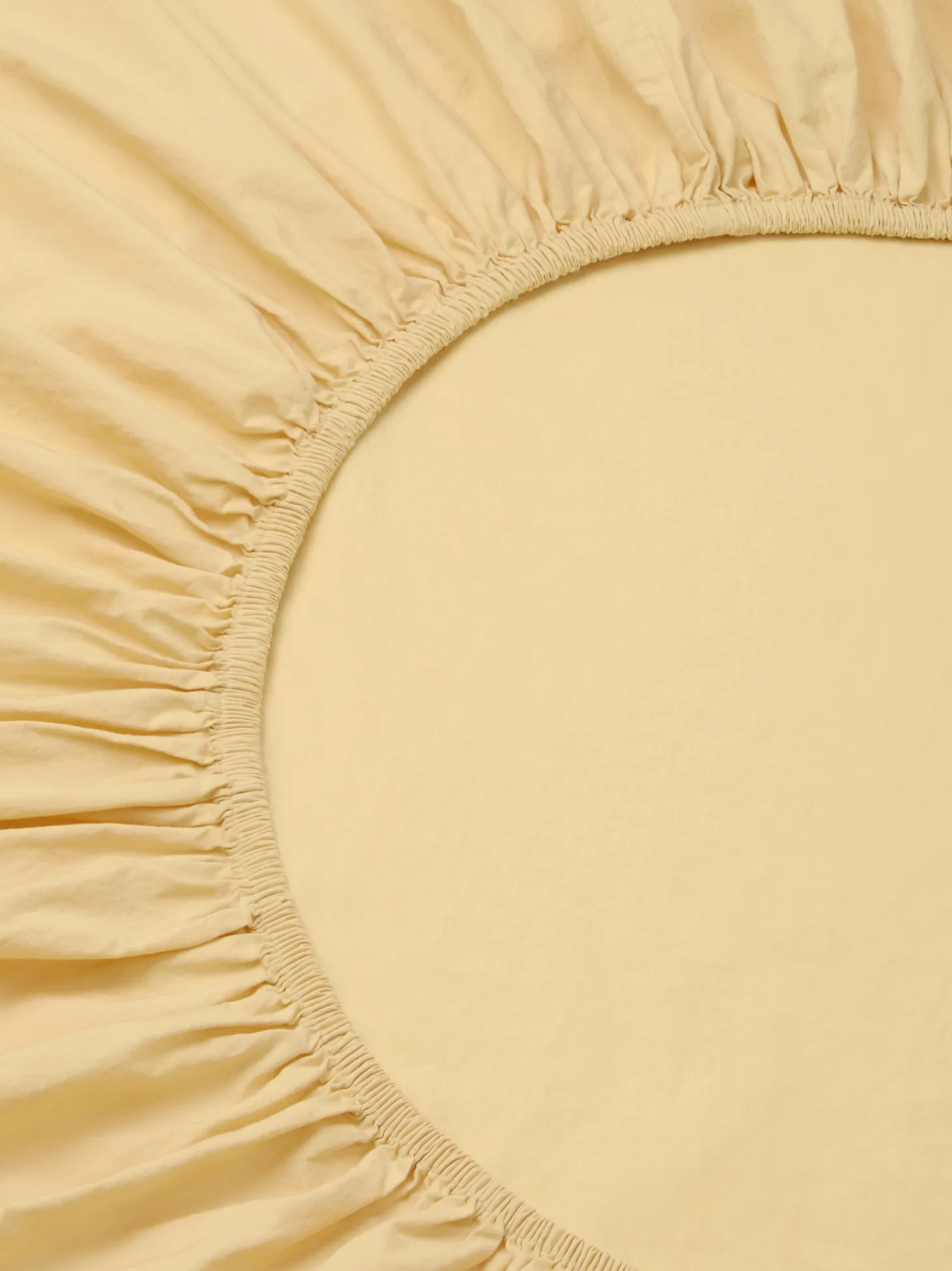 Butter Yellow Washed Cotton Percale Fitted Sheet