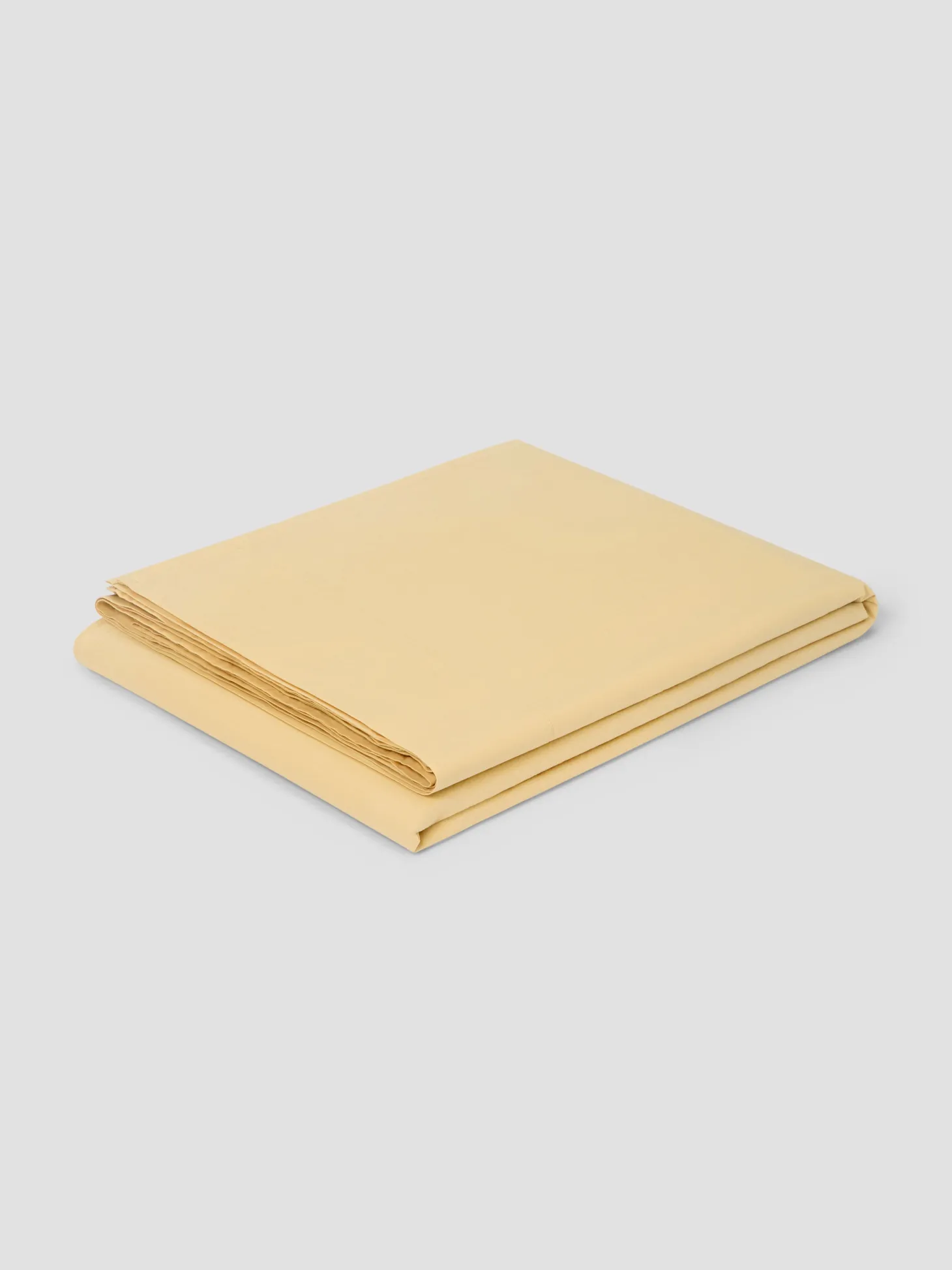 Butter Yellow Washed Cotton Percale Flat Sheet