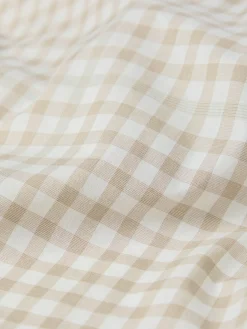 Café au Lait Gingham Kids Cotton Bedding Set
