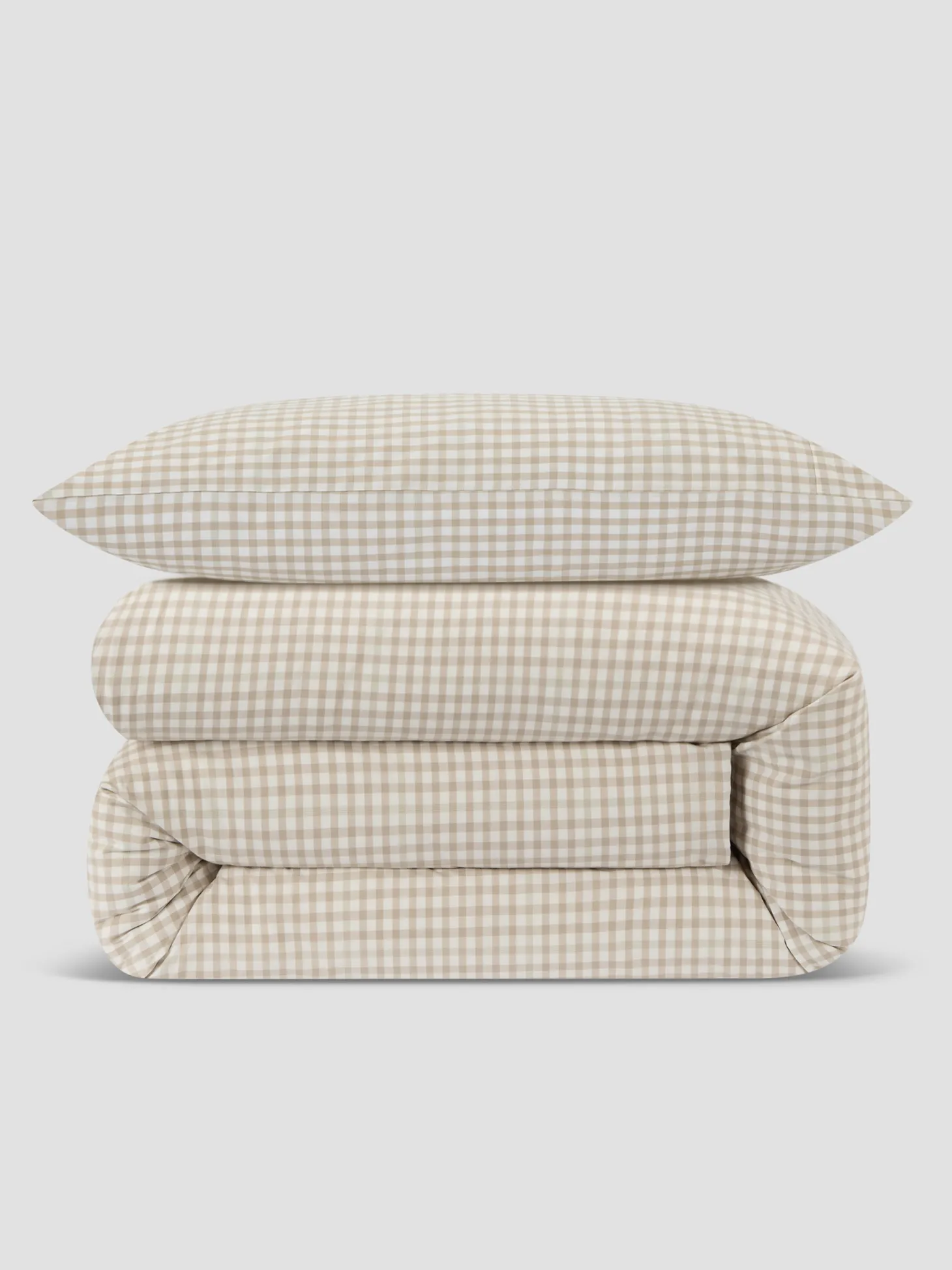 Café au Lait Gingham Kids Cotton Bedding Set