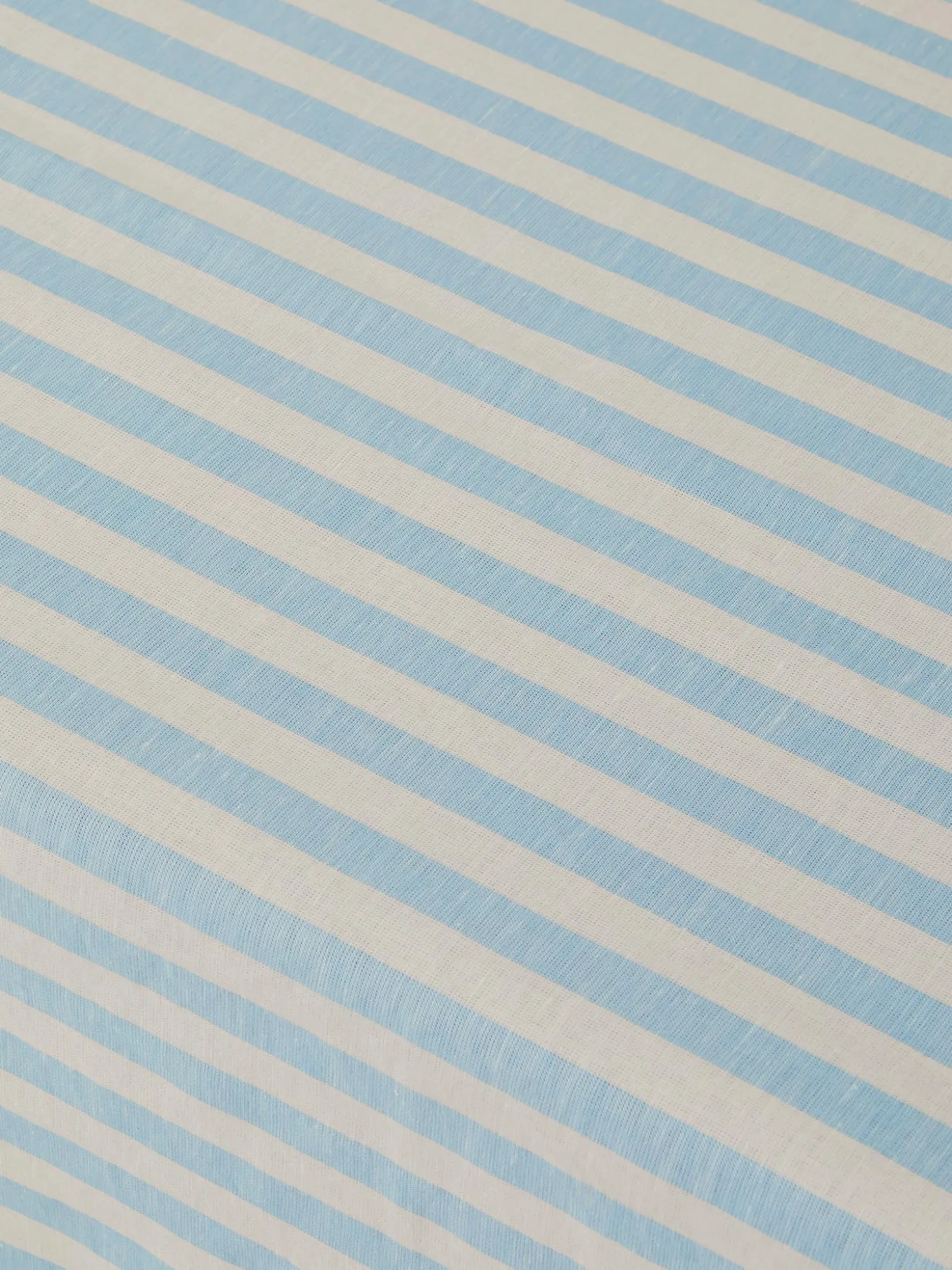 Coastal Blue Pembroke Stripe Linen Blend Tablecloth
