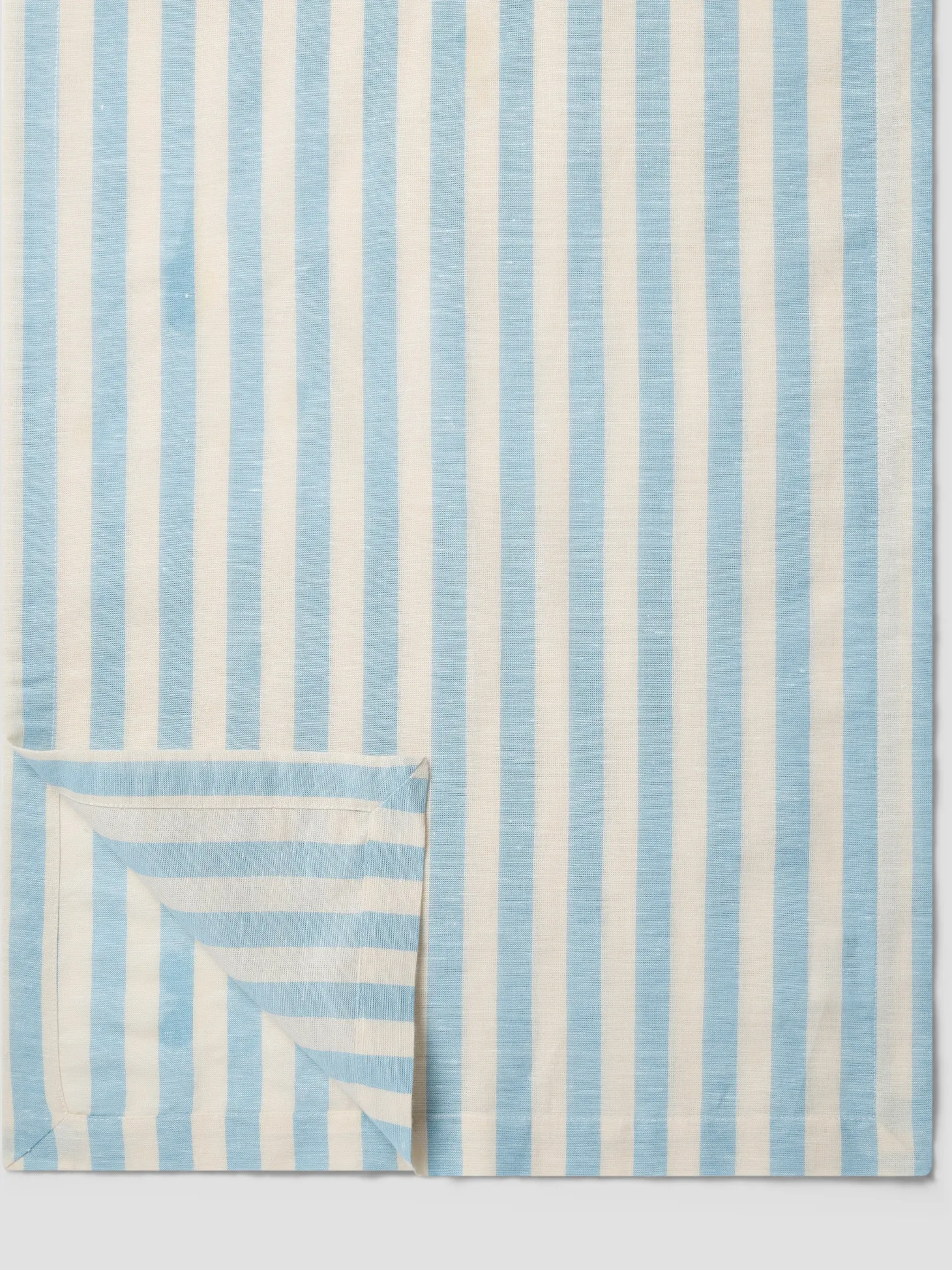 Coastal Blue Pembroke Stripe Linen Blend Table Runner