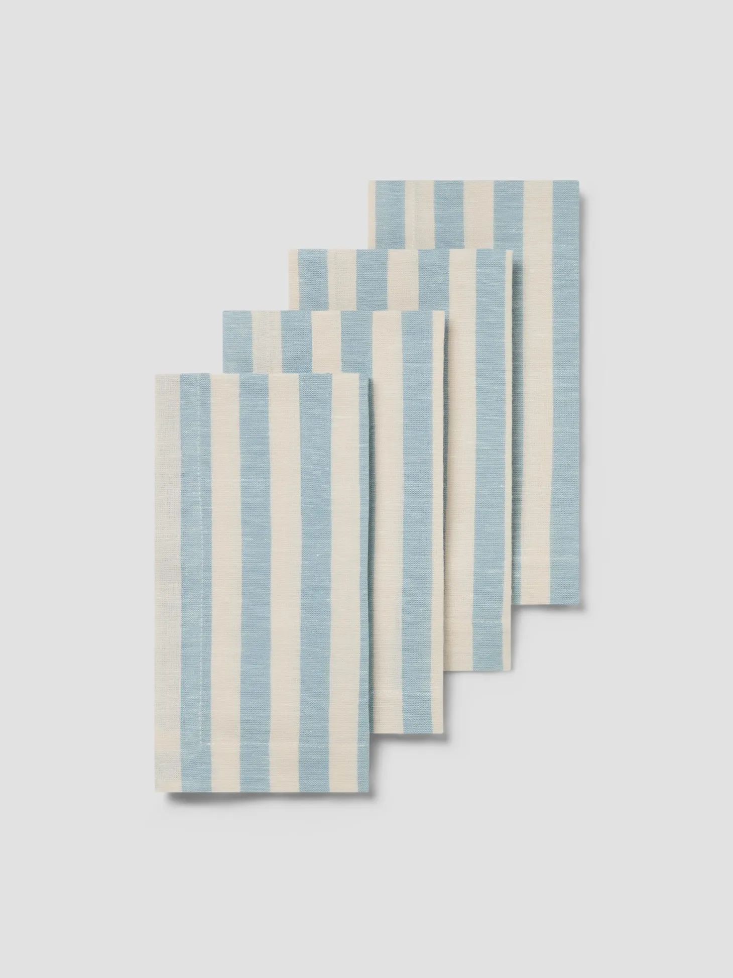 Coastal Blue Pembroke Stripe Linen Blend Napkin Set of 4