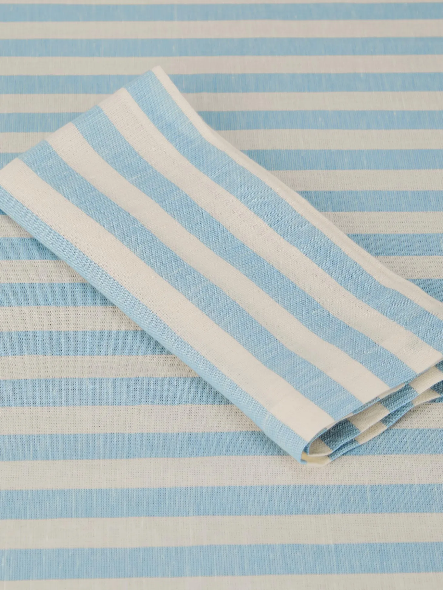 Coastal Blue Pembroke Stripe Linen Blend Napkin Set of 4