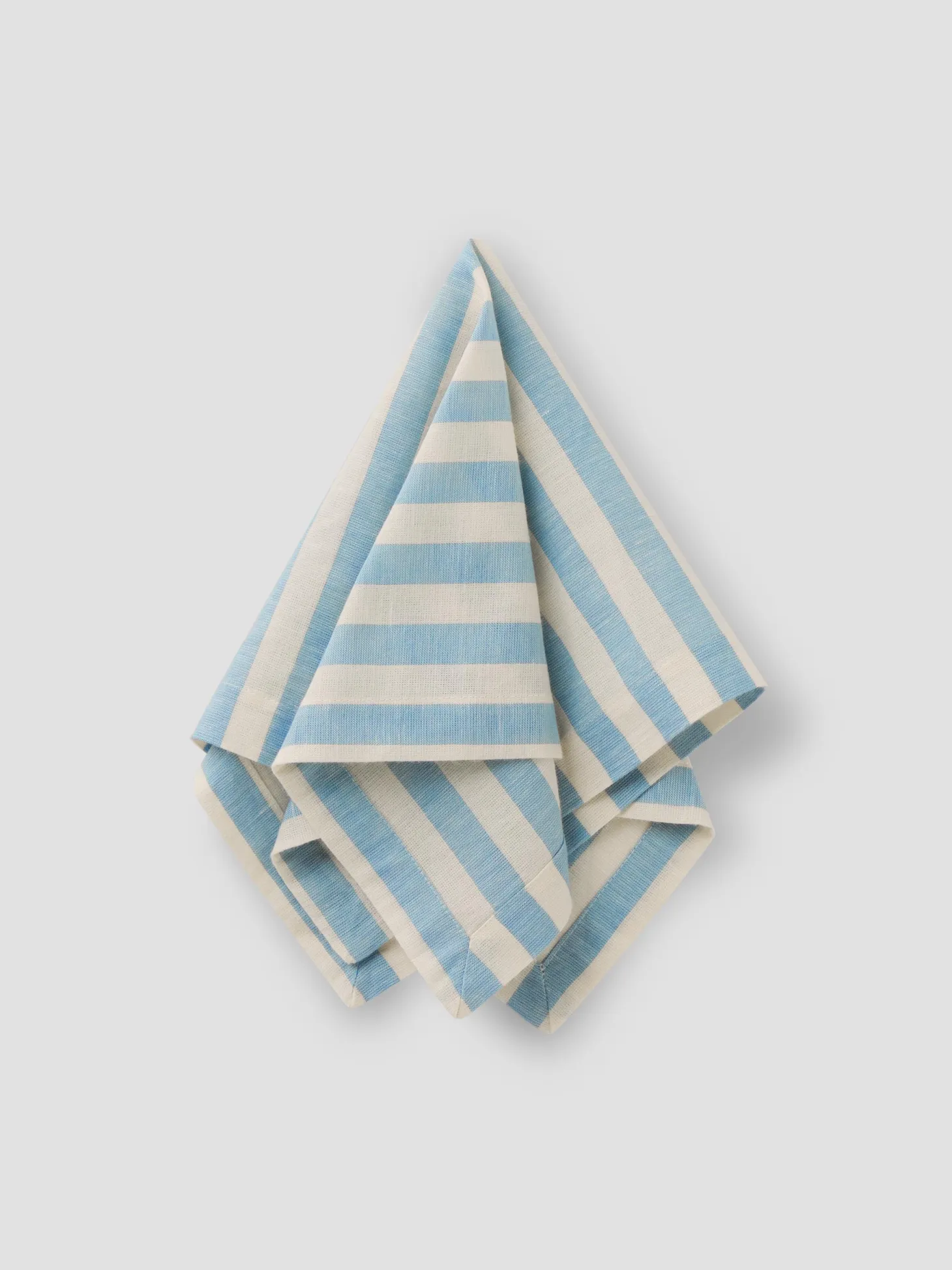 Coastal Blue Pembroke Stripe Linen Blend Napkin Set of 4