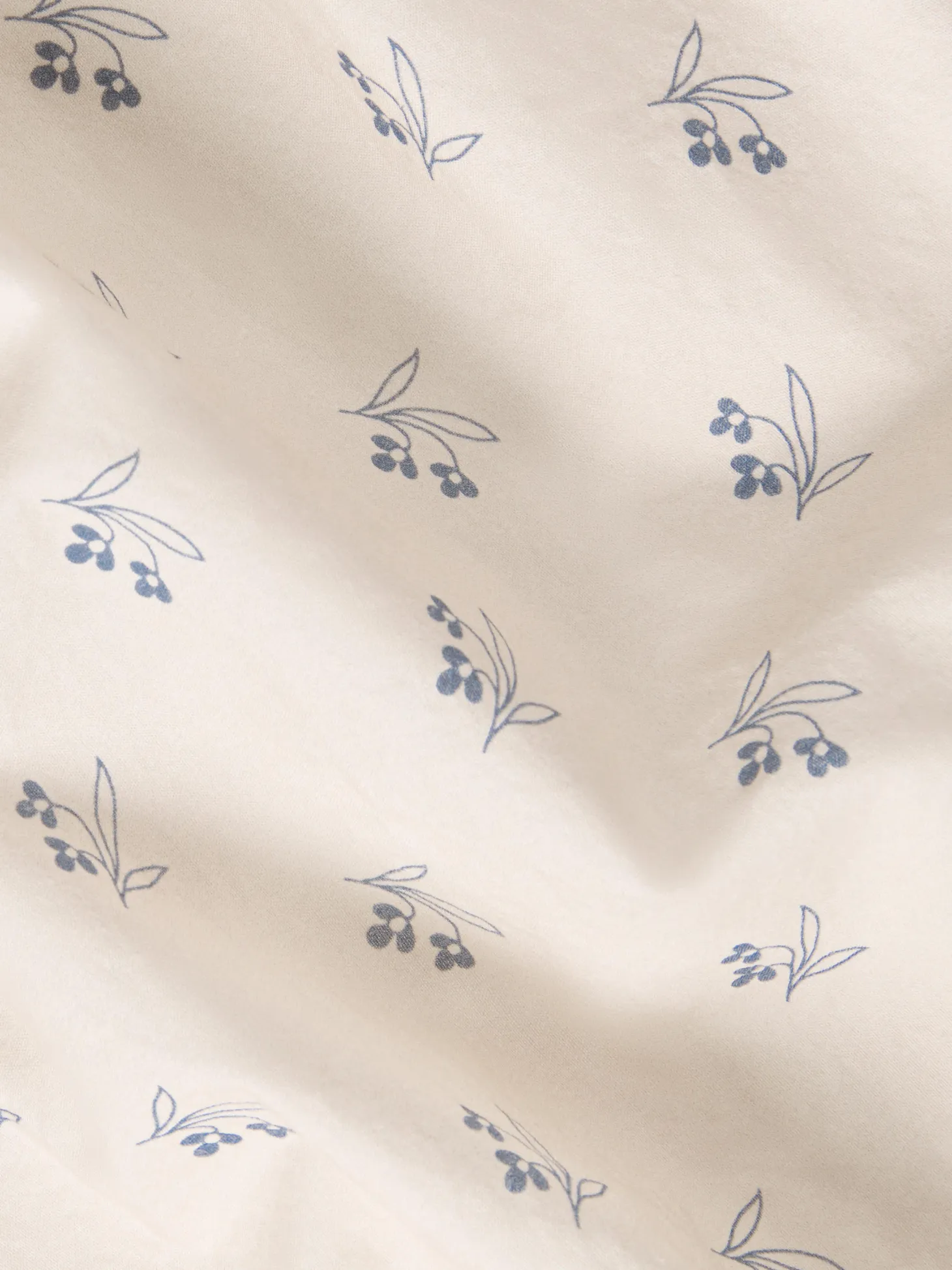 Cove Blue Martha Floral Cotton Fitted Sheet