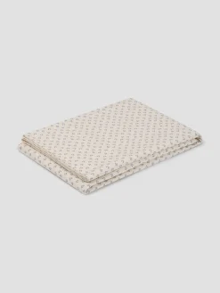Cove Blue Martha Floral Cotton Flat Sheet