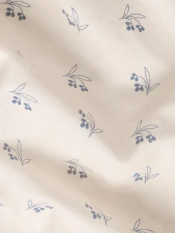 Cove Blue Martha Floral Cotton Duvet Cover