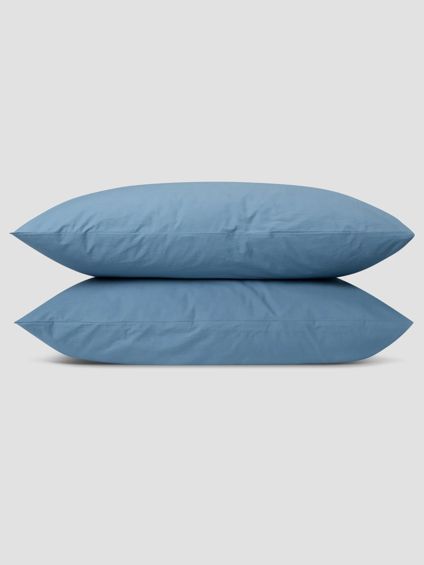 Cove Blue Washed Cotton Percale Pillowcases (Pair)