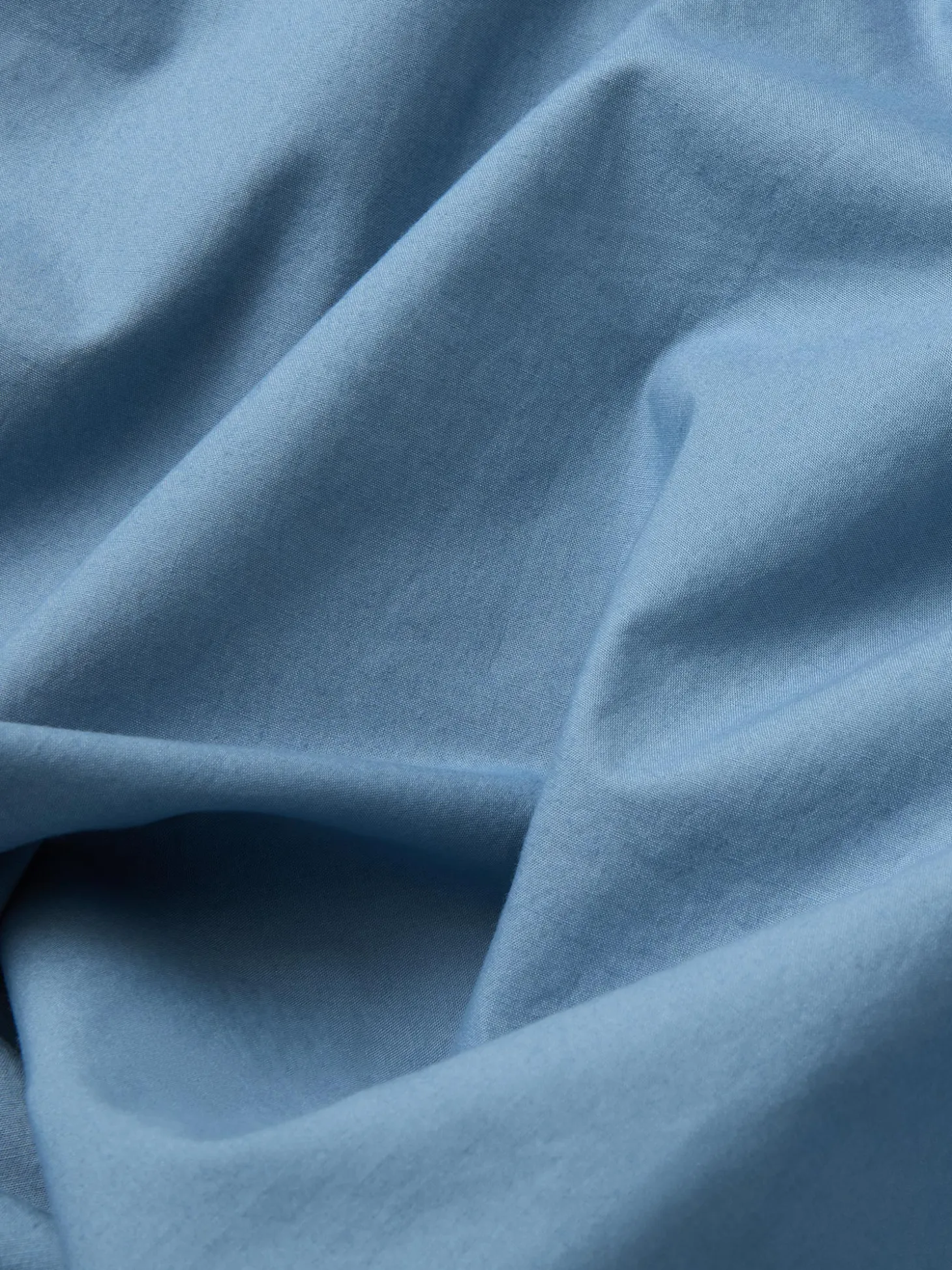 Cove Blue Washed Cotton Percale Flat Sheet