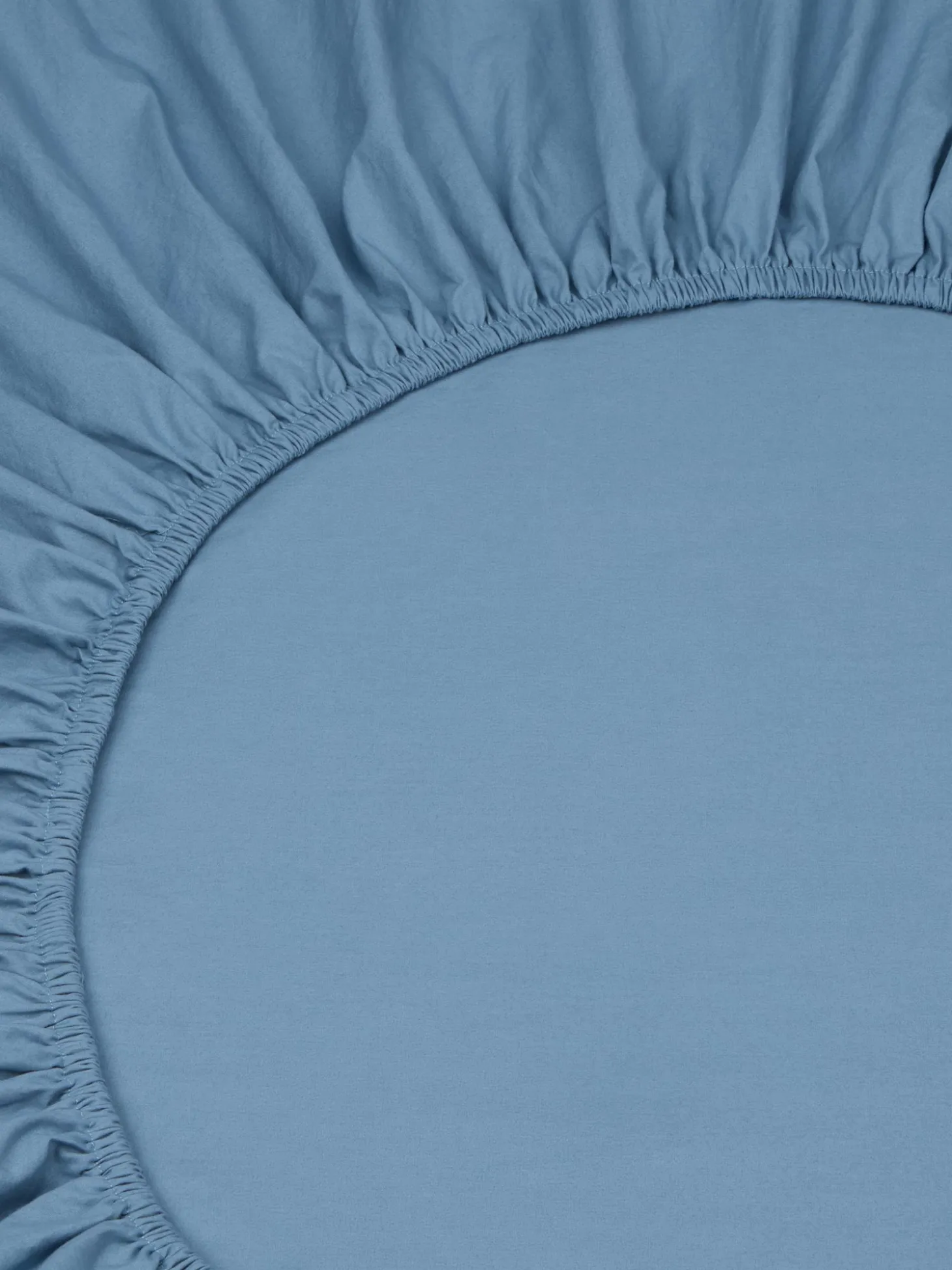 Cove Blue Washed Percale Cotton Fitted Sheet