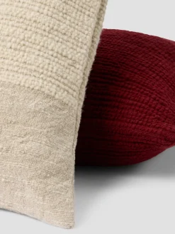 Cream & Oatmeal Soft Cross Weave Wool Square Cushion Cover