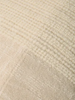 Cream & Oatmeal Soft Cross Weave Wool Rectangle Cushion Cover