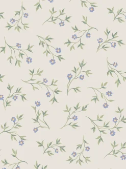Cream Spring Sprig Wallpaper