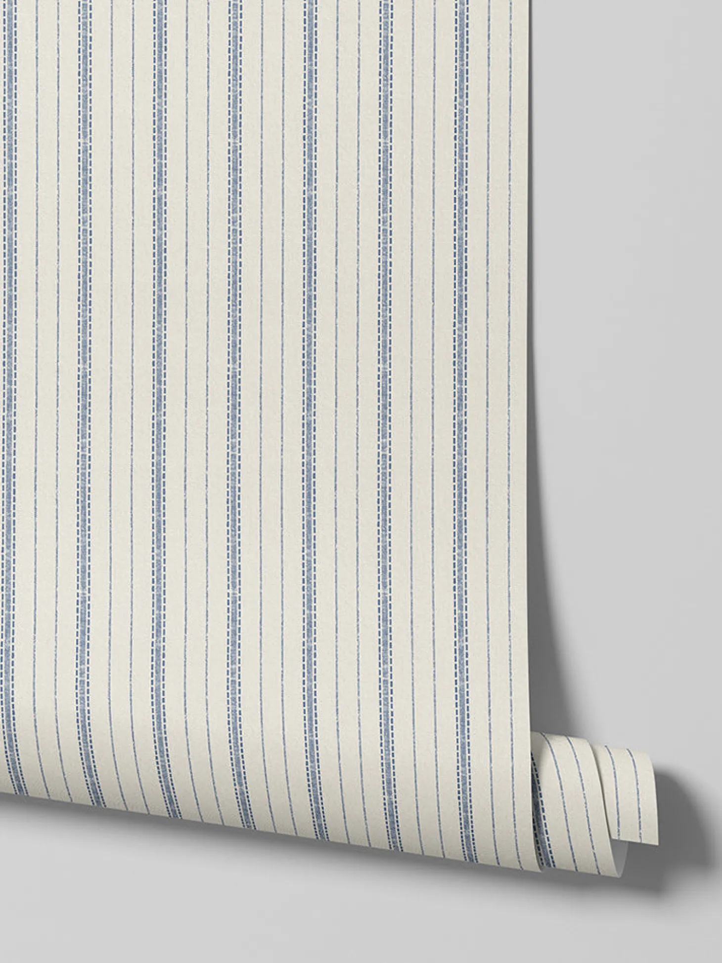 Denim Blue Ticking Stripe Wallpaper