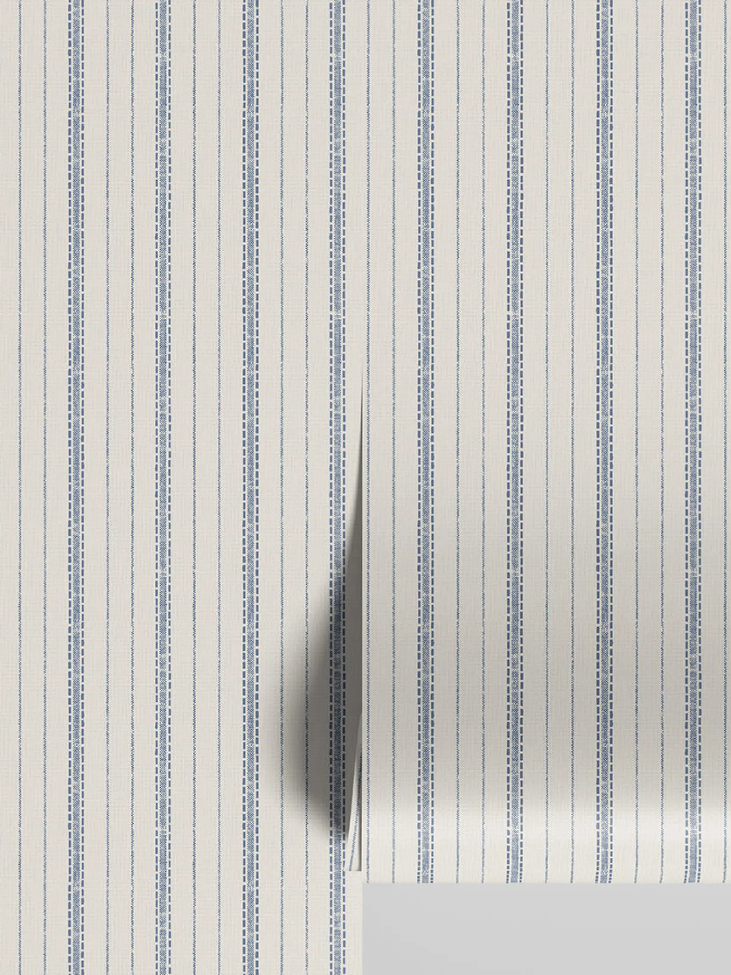 Denim Blue Ticking Stripe Wallpaper