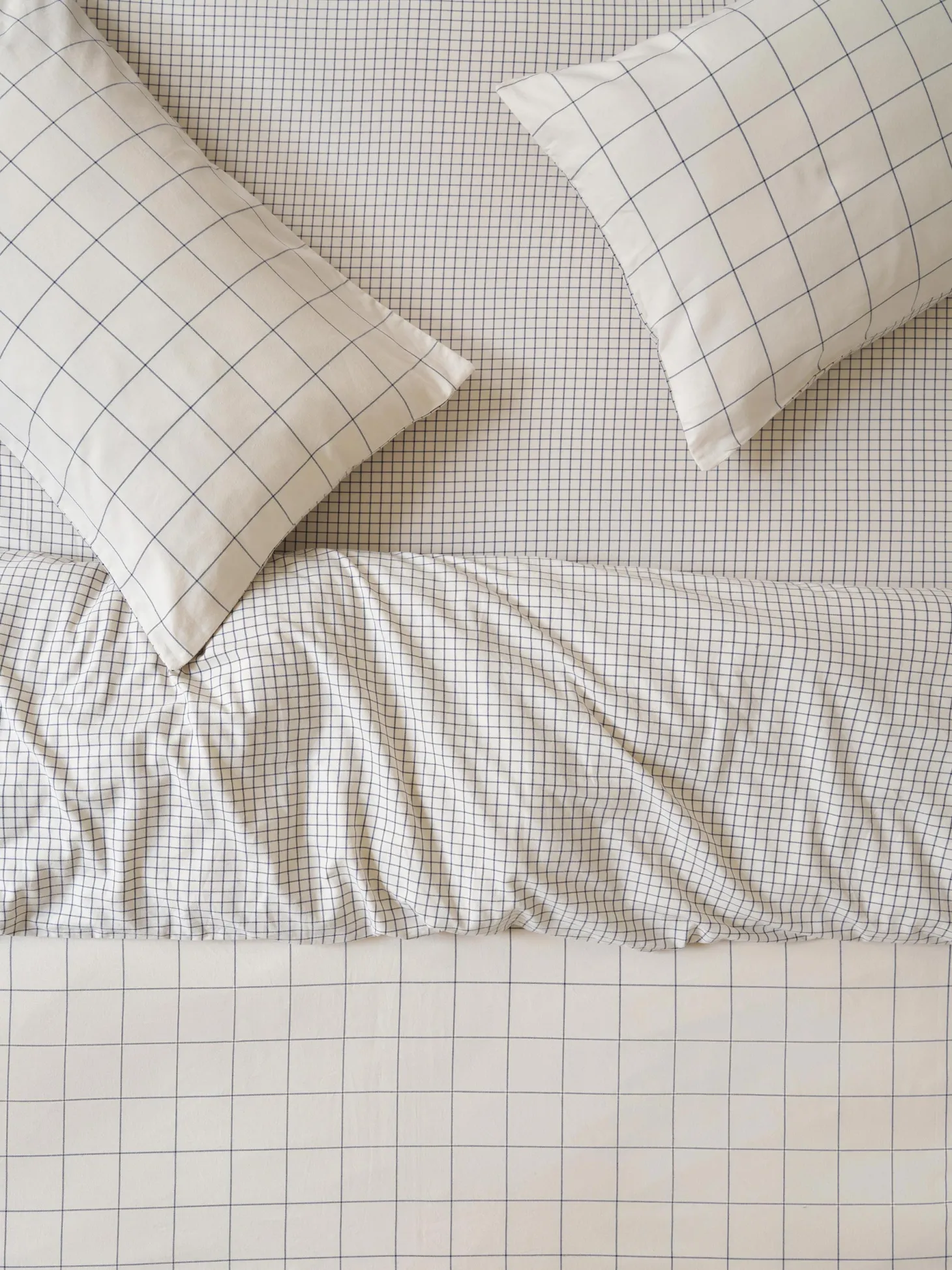 Dream Blue Burlow Plaid Cotton Percale Duvet Cover