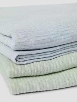 Dusk Blue Cotton Textured Throw