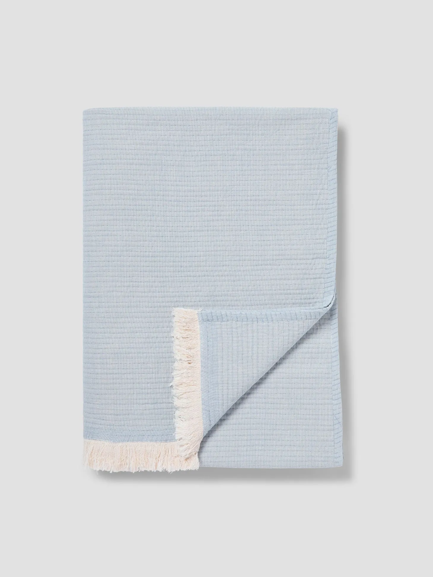 Dusk Blue Cotton Textured Throw