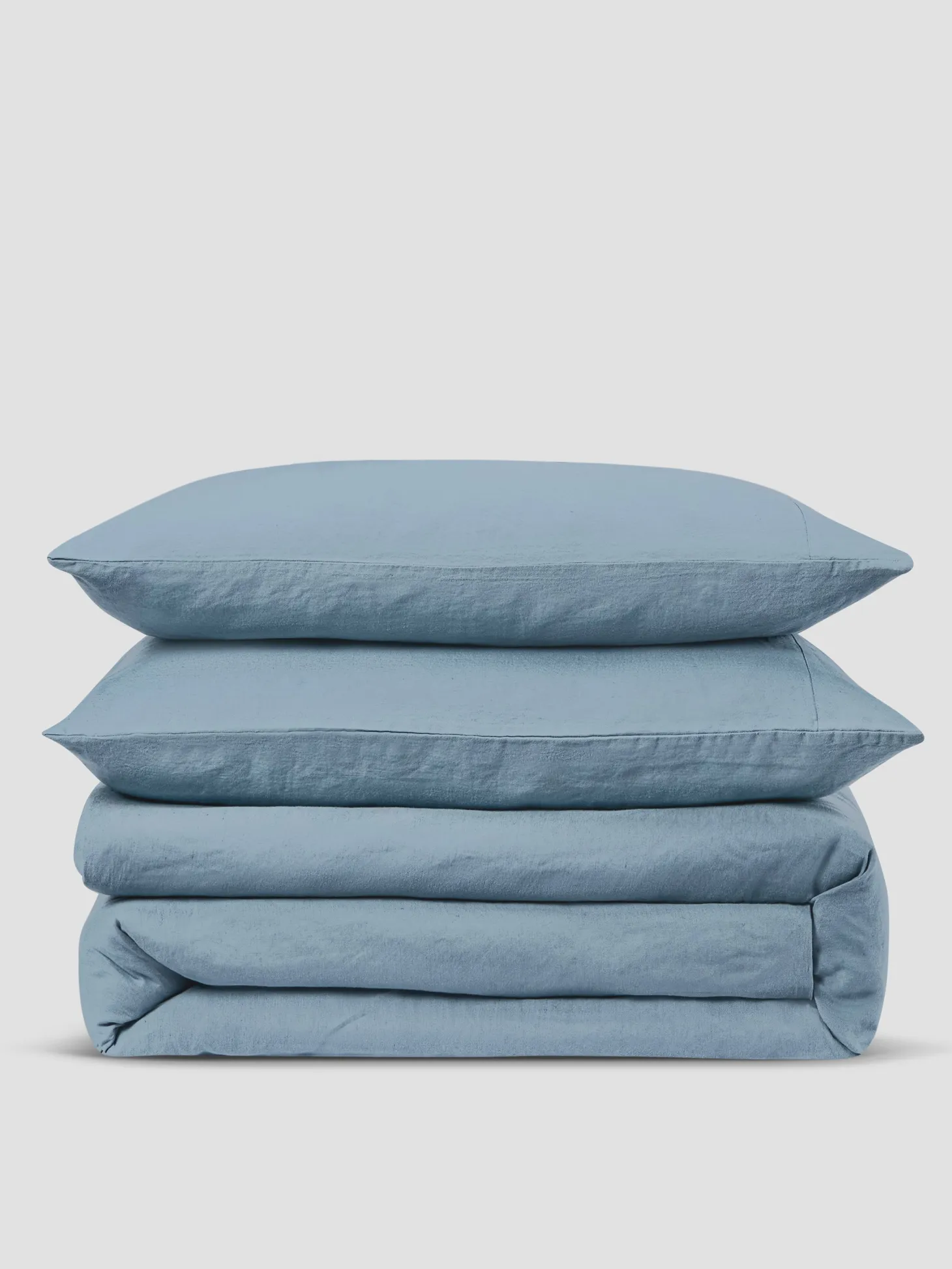 Dusk Blue Linen Blend Duvet Set