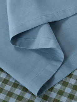 Dusk Blue Linen Blend Table Runner