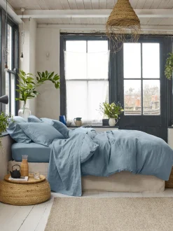 Dusk Blue 100% Linen Duvet Cover