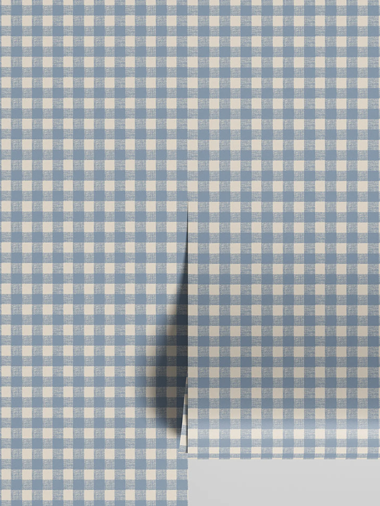 Dusty Blue Gingham Wallpaper
