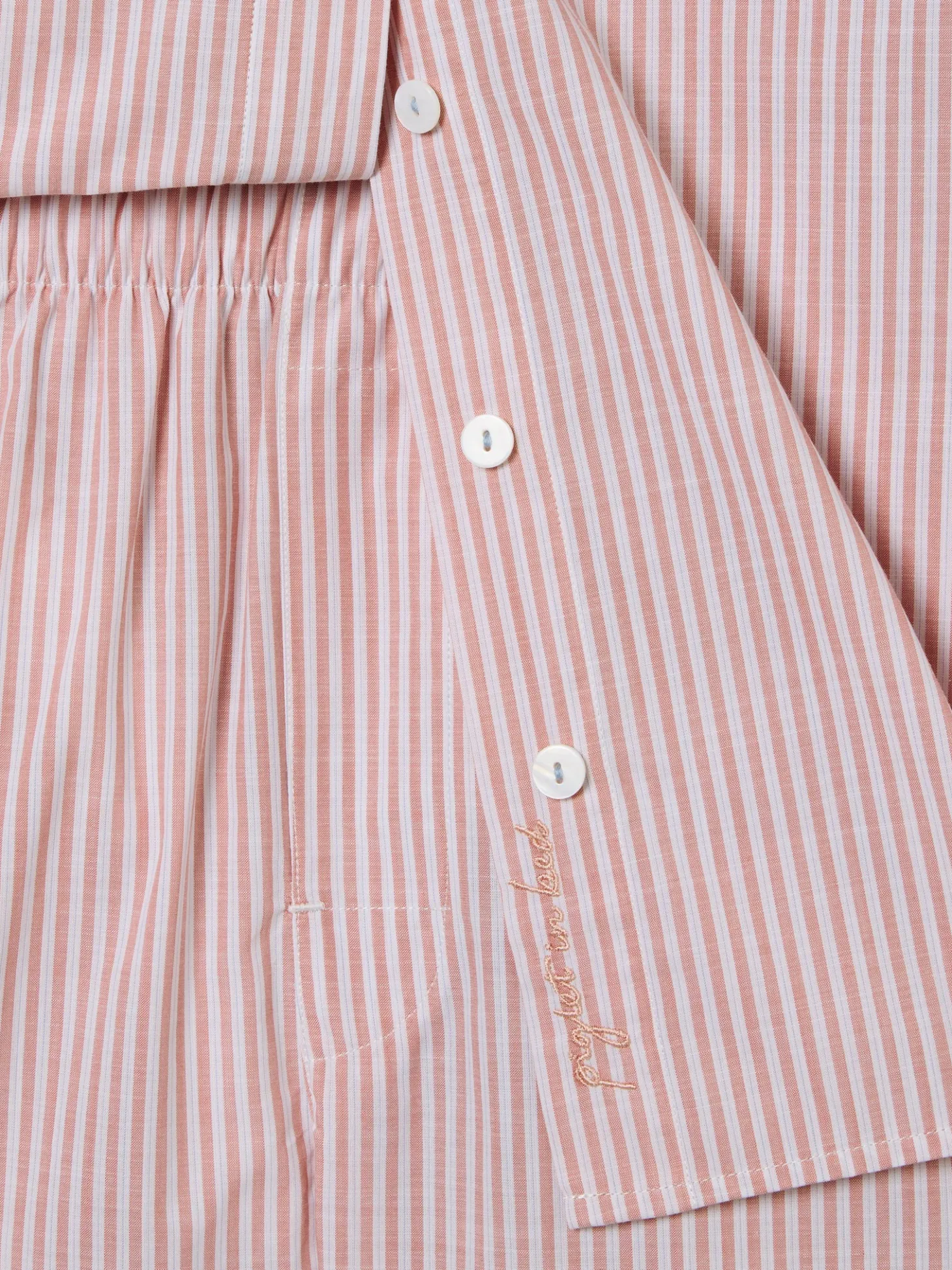 Dusty Pink Boyfriend Stripe Shorts Set