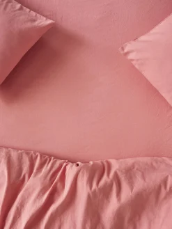 Dusty Pink Linen Blend Fitted Sheet