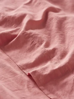 Dusty Pink Linen Blend Flat Sheet