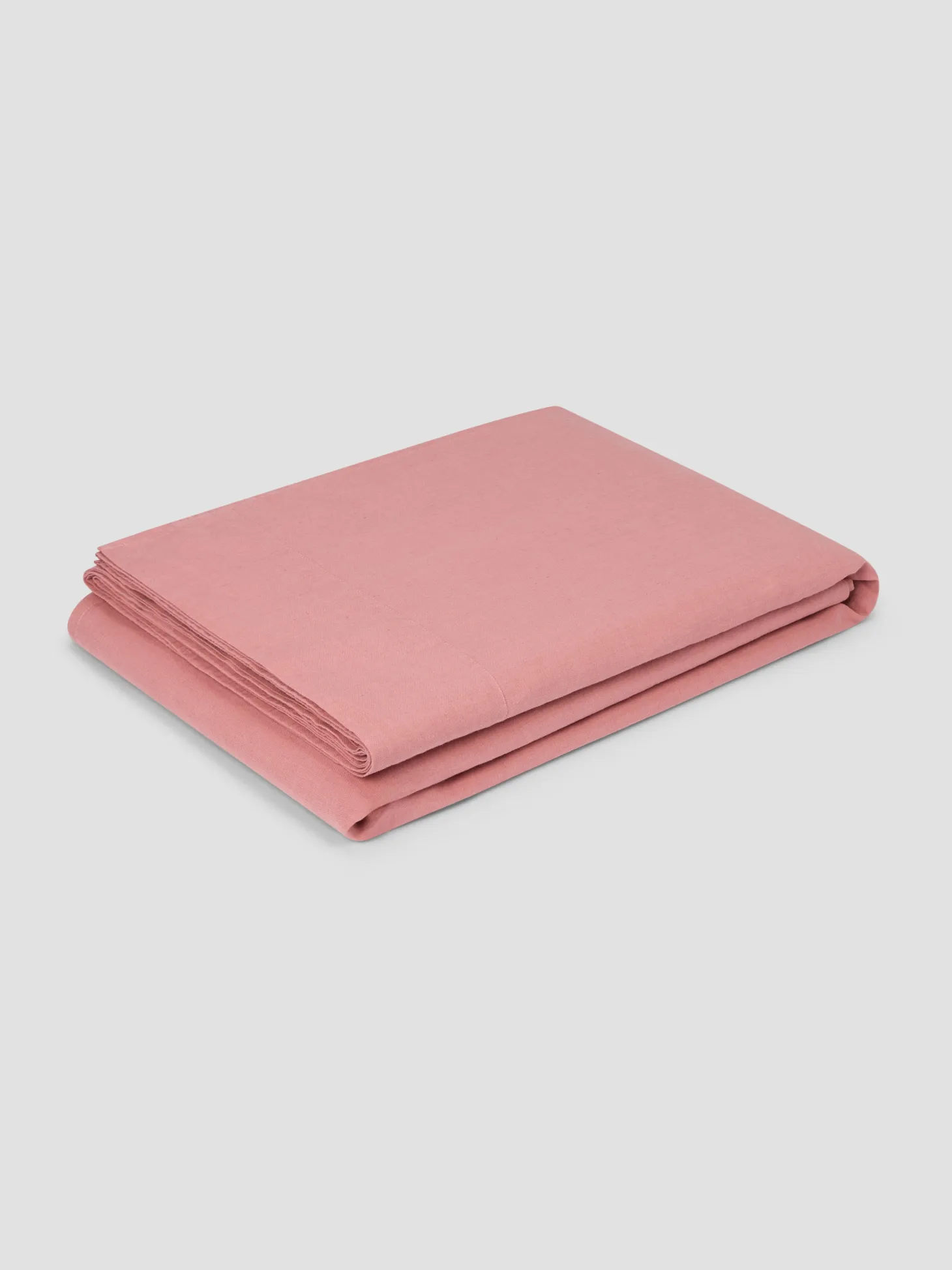 Dusty Pink Linen Blend Flat Sheet