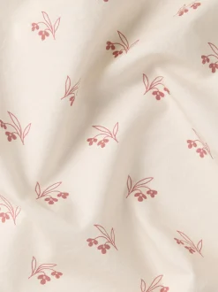 Dusty Pink Martha Floral Cotton Flat Sheet