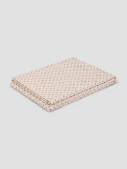 Dusty Pink Martha Floral Cotton Flat Sheet