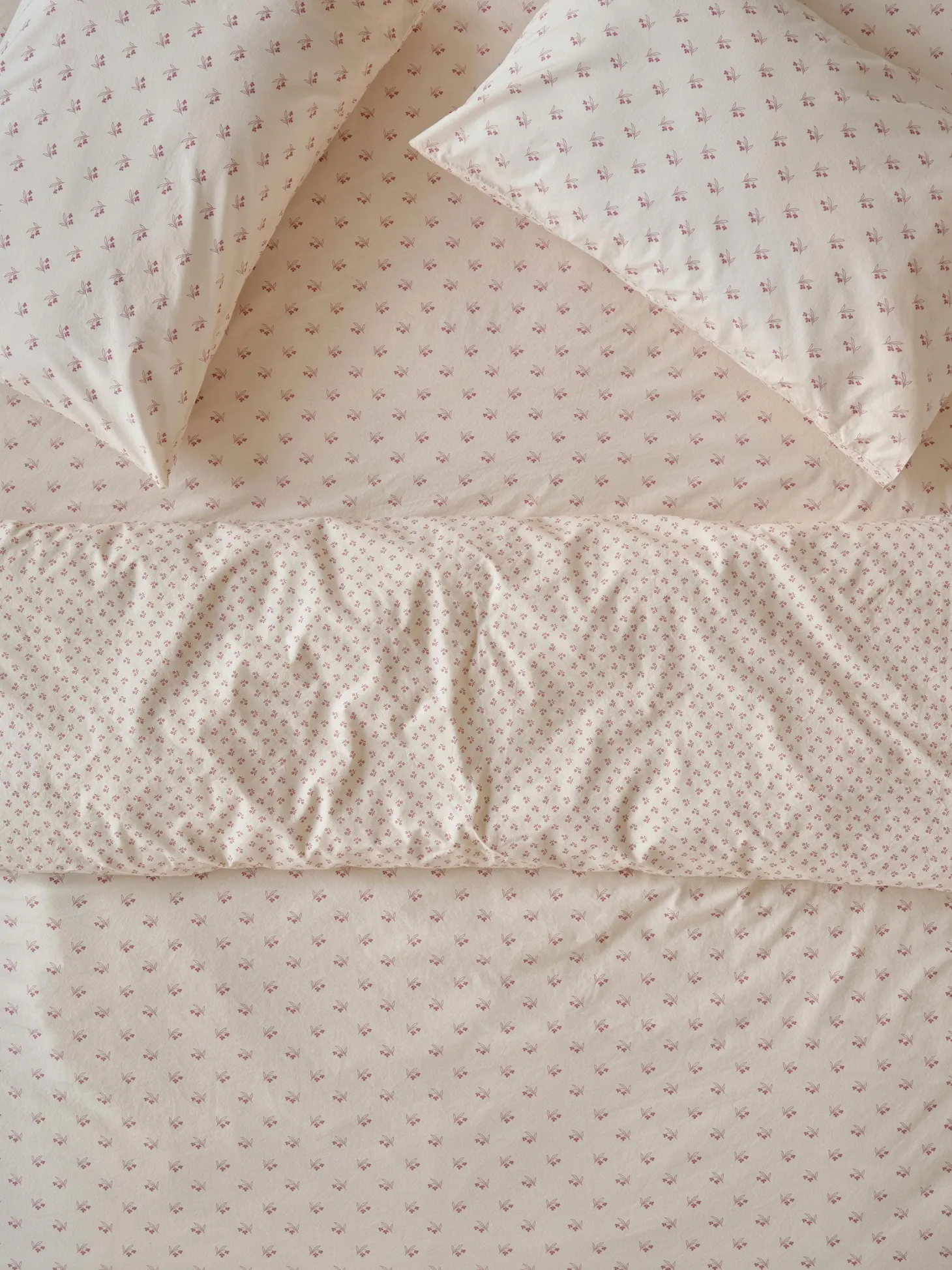 Dusty Pink Martha Floral Cotton Duvet Cover
