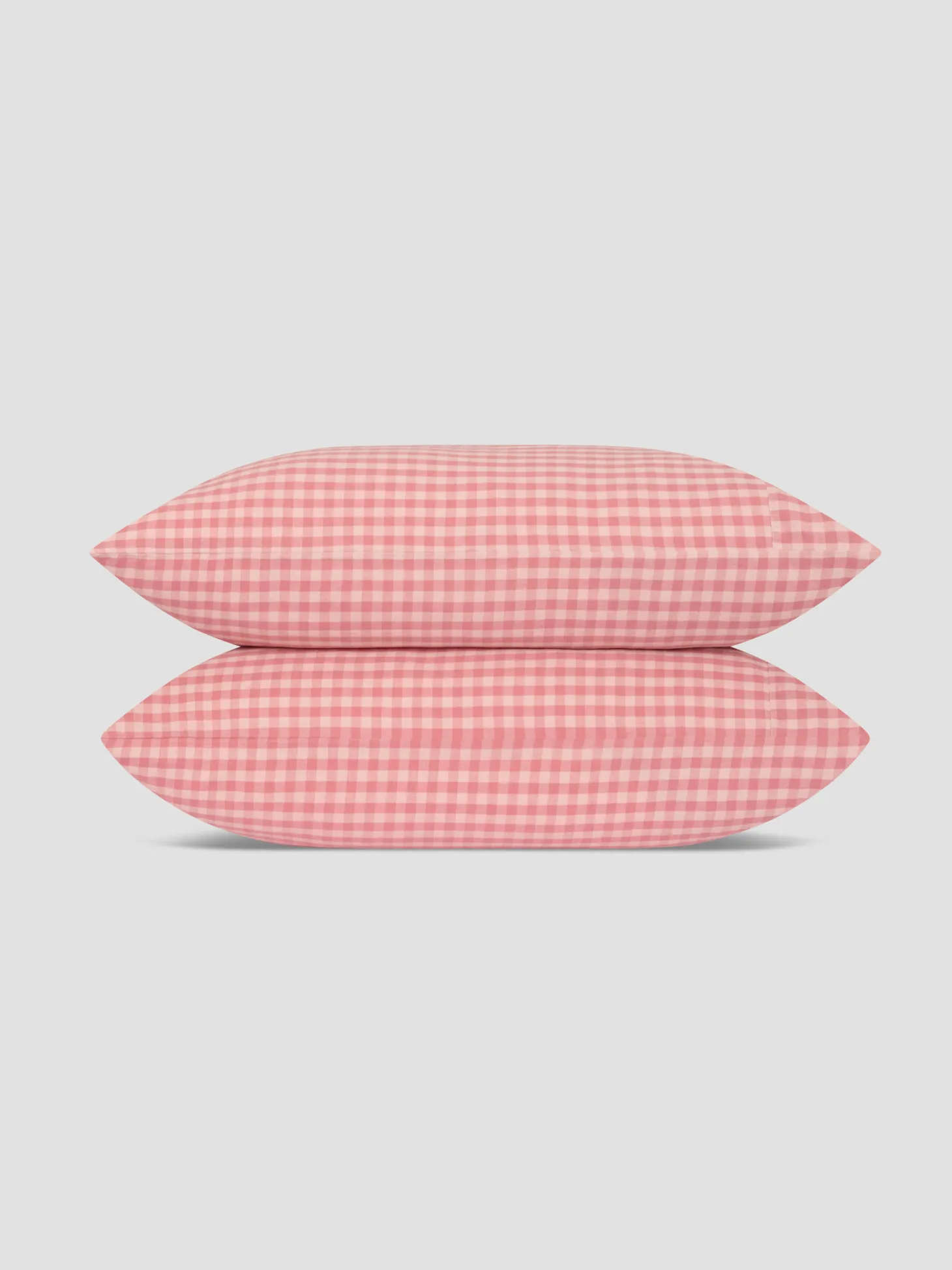 Dusty Pink & Rose Color Drenched Gingham Linen Blend Pillowcases (Pair)